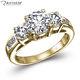 Real 2.70 Carat J I2 3 Stone Diamond Anniversary Ring 18k Yellow Gold 54069011