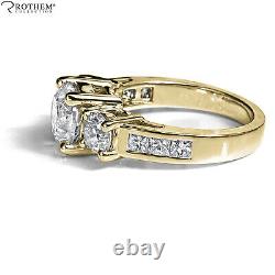 Real 2.70 Carat J I2 3 Stone Diamond Anniversary Ring 18K Yellow Gold 54069011