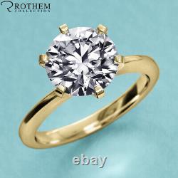Real 4.24 Carat Solitaire Diamond Engagement Ring 18K Yellow Gold I2 54619229