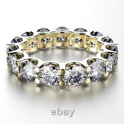 Real 5 CT Round Diamond Eternity Ring Size 6.5 Wedding Band 14k Yellow Gold 702