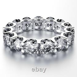 Real 7.50 CT D SI1 Anniversary Diamond Eternity Ring 18K White Gold Band 634