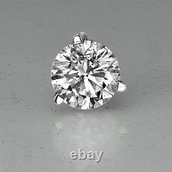 Real Single 1.04 Carat Diamond Stud Earring 6.33 mm 18K White Gold I2 54796428