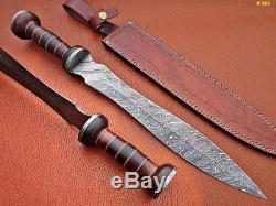 Roman Gladius 24 Sword Handmade Damascus Handle Rose & Pakka Wood S-16736