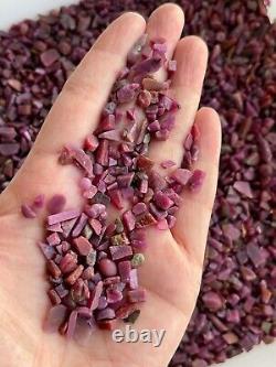 Ruby Semi Tumbled Gemstone Mini Chips 3 10 mm, Wholesale Bulk Lot