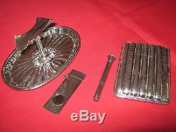 Solid Silver 1895 Cigar Holder, A Cigar/cigarillo Case, Cigar Cutter & Piercer