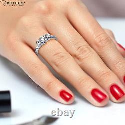 Sale 1.00 CT J I2 Round 3 Stone Diamond Engagement Ring 18K White Gold 21154015