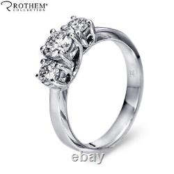 Sale 1.00 CT J I2 Round 3 Stone Diamond Engagement Ring 18K White Gold 21154015