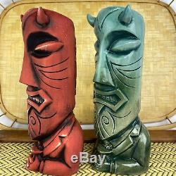 Set 2 Den Of Sin Devil Tiki Mug Las Vegas Doug Horne Eekum Bookum Jason T Smith