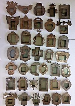 Set of 35 PUNCHED TIN NICHOS handmade mexican folk art southwester wholesale lot