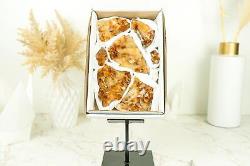 Set of 7 Citrine Clusters of Super Extra Grade, Wholesale Flat Box, Small, Deep