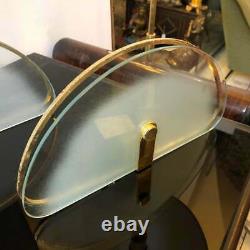 Set of Two Mid-Century Modern Brass and Glass Italian Wall Sconces, circa 1975