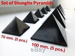 Shungite Pyramid 100 mm (5pcs) + Pyramid 70 mm (5pcs) Wholesale EMF Protection