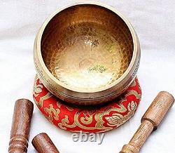 Singing Bowl Nepal-Beaten Tibetan Singing Bowl Set of 5 Hand Hammered Buddhist