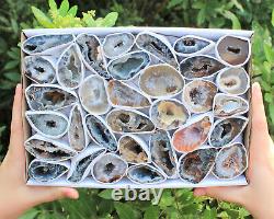 Small Oco Agate Geodes, Natural Crystal Druzy Halves, Bulk Wholesale Lots