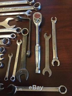 Snap On, Blue-Point, Proto, SK & Mac Tools 22 Piece Wrench Mechanics Tool Lot