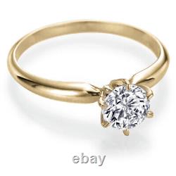 Solitaire Diamond Engagement Ring Yellow Gold 14K 0.46 I1 J 53719103