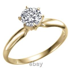 Solitaire Diamond Engagement Ring Yellow Gold 14K 0.50 Carat SI2 J 53282103