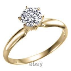 Solitaire Diamond Engagement Ring Yellow Gold 14K 1.00 I1 J 10353488