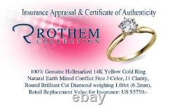 Solitaire Diamond Engagement Ring Yellow Gold 14K 1.00 I1 J 10353488