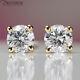 Solitaire Diamond Stud Earrings 0.98 Ct 14k Yellow Gold Si1 Studs 54332354