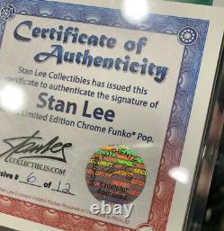 Stan Lee Superhero Red Metallic Chrome Funko Pop Signed with COA 6 of 12
