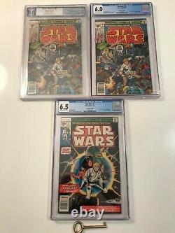 Star Wars #1 CGC 6.5 & (2) Star Wars #2 CGC PGX 6.0 35 Cent Price Variant LOT