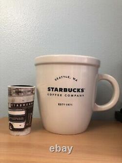 Starbucks 2016 Ceramic Seattle Travel Mug And Giant Cup