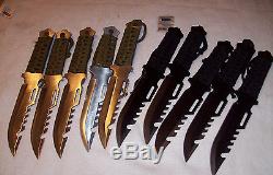 Survival knives. Wholesale lot of 50 knives 25 BLACK 25 SILVER Color RESELL