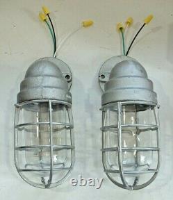 TWO Crouse-Hinds 100 watt Explosion Proof Wall Sconce Porch Vtg Industrial Light