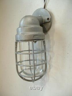 TWO Crouse-Hinds 100 watt Explosion Proof Wall Sconce Porch Vtg Industrial Light