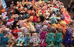 TY BEANIE LOT of 200 BEANIE BABIES/RARE/RETIRED/COLLECTION/AUTHENTICATED