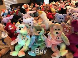 TY BEANIE LOT of 200 BEANIE BABIES/RARE/RETIRED/COLLECTION/AUTHENTICATED