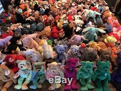 TY BEANIE LOT of 200 BEANIE BABIES/RARE/RETIRED/COLLECTION/AUTHENTICATED