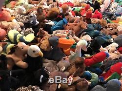 TY BEANIE LOT of 200 BEANIE BABIES/RARE/RETIRED/COLLECTION/AUTHENTICATED