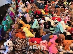 TY BEANIE LOT of 200 BEANIE BABIES/RARE/RETIRED/COLLECTION/AUTHENTICATED