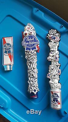 Tap Handle Lot PABST GREAT WHITE SCRIMSHAW STONE LOST COAST CRAFT BEER 65 handle