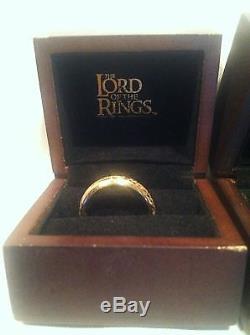 The Lord Of The Rings Hobbit's Ring 10k/14k Gold Set Of Two In Wooden Ring Boxes