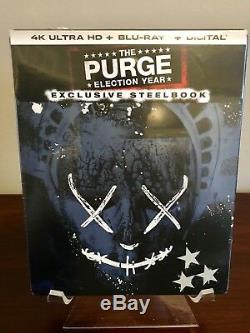 The Purge Collection Steelbook Lot (4K, Blu-ray, Digital HD) Factory Sealed