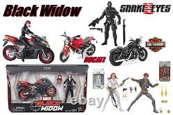 Three Black Widow (s) & 3 Motorcycles Plus Free Snake Eyes 7 Figure Collection