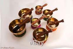 Tibetan Singing Bowl Meditation Singing Bowl Healing bowl handcasted chakra set7