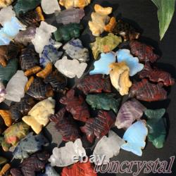 Top Wholesale Mix Natural Quartz Crystal Mini Fish Carved Crystal Healing 50PCS