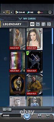 Topps Star Wars Digital Cards Whole account for sale. 36 Legendary, 331 epic