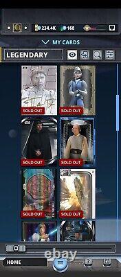 Topps Star Wars Digital Cards Whole account for sale. 36 Legendary, 331 epic