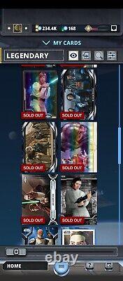 Topps Star Wars Digital Cards Whole account for sale. 36 Legendary, 331 epic