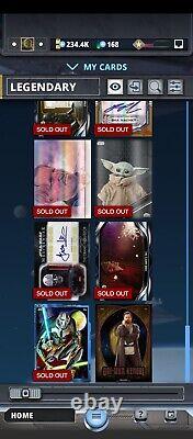 Topps Star Wars Digital Cards Whole account for sale. 36 Legendary, 331 epic