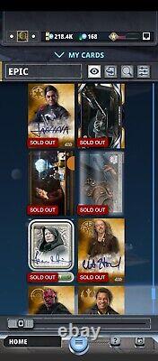 Topps Star Wars Digital Cards Whole account for sale. 36 Legendary, 331 epic