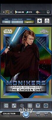 Topps Star Wars Digital Cards Whole account for sale. 36 Legendary, 331 epic