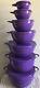 Tupperware Classic Thatsa Bowl Set Tower Of Seven Purple 14l, 10l, 7.8l New