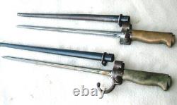 Two (2) Lebel Bayonets Mle 1886, Cruciform, French, one with, one witho Quillion O