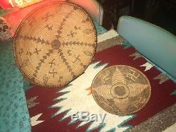 Two (2), beautiful, antique, Apache Tight-weave baskets whirling logs! Cool
